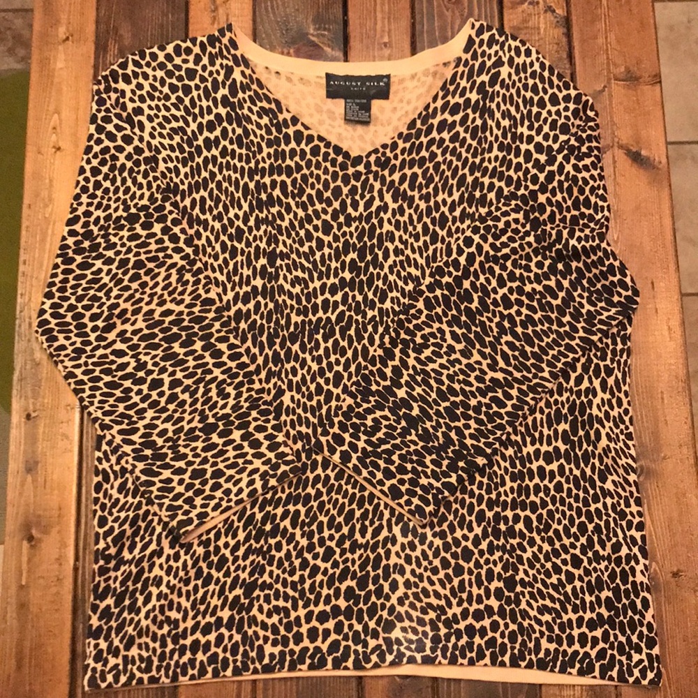 August Silk 100% Silk Cheetah Shirt